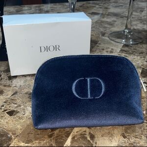 Dior Navy Velvet Cosmetic Pouch